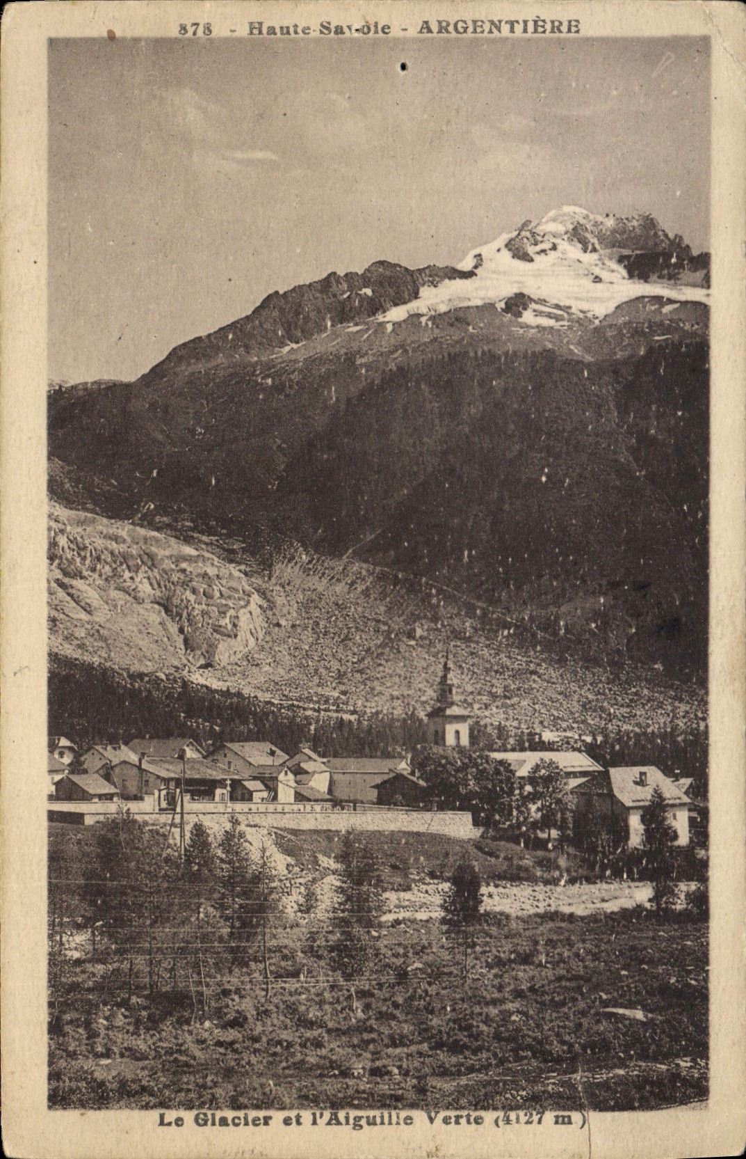 CPA Haute Savoie Argentiere Le Glacier et l'Aiguille Verte