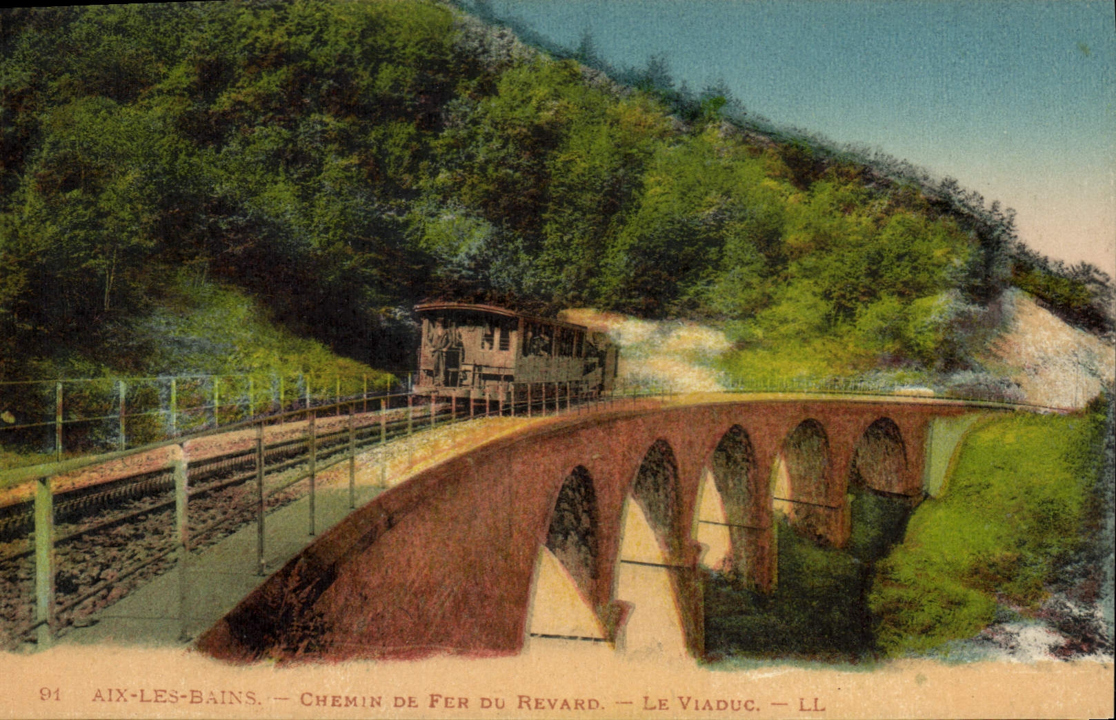 CPA Aix les Bains Chemin de Fer du Revard Le Viaduc Train Funiculaire