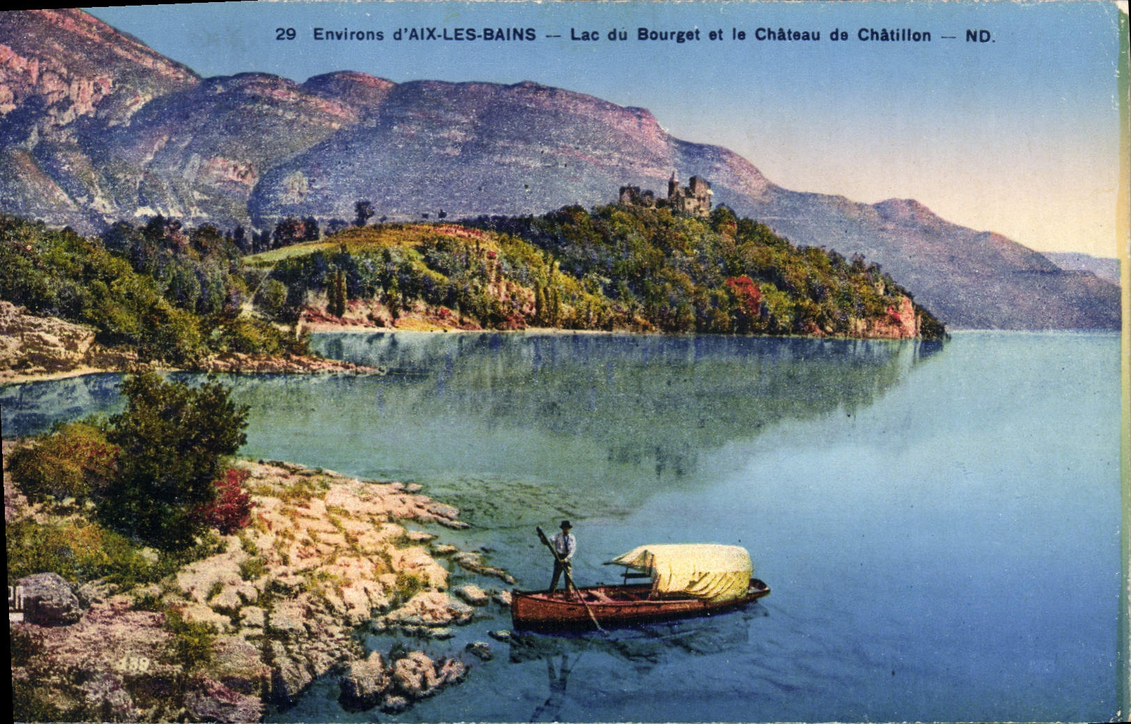CPA Environs d'Aix les Bains Lac du Bourget et le Chateau de Chatillon 