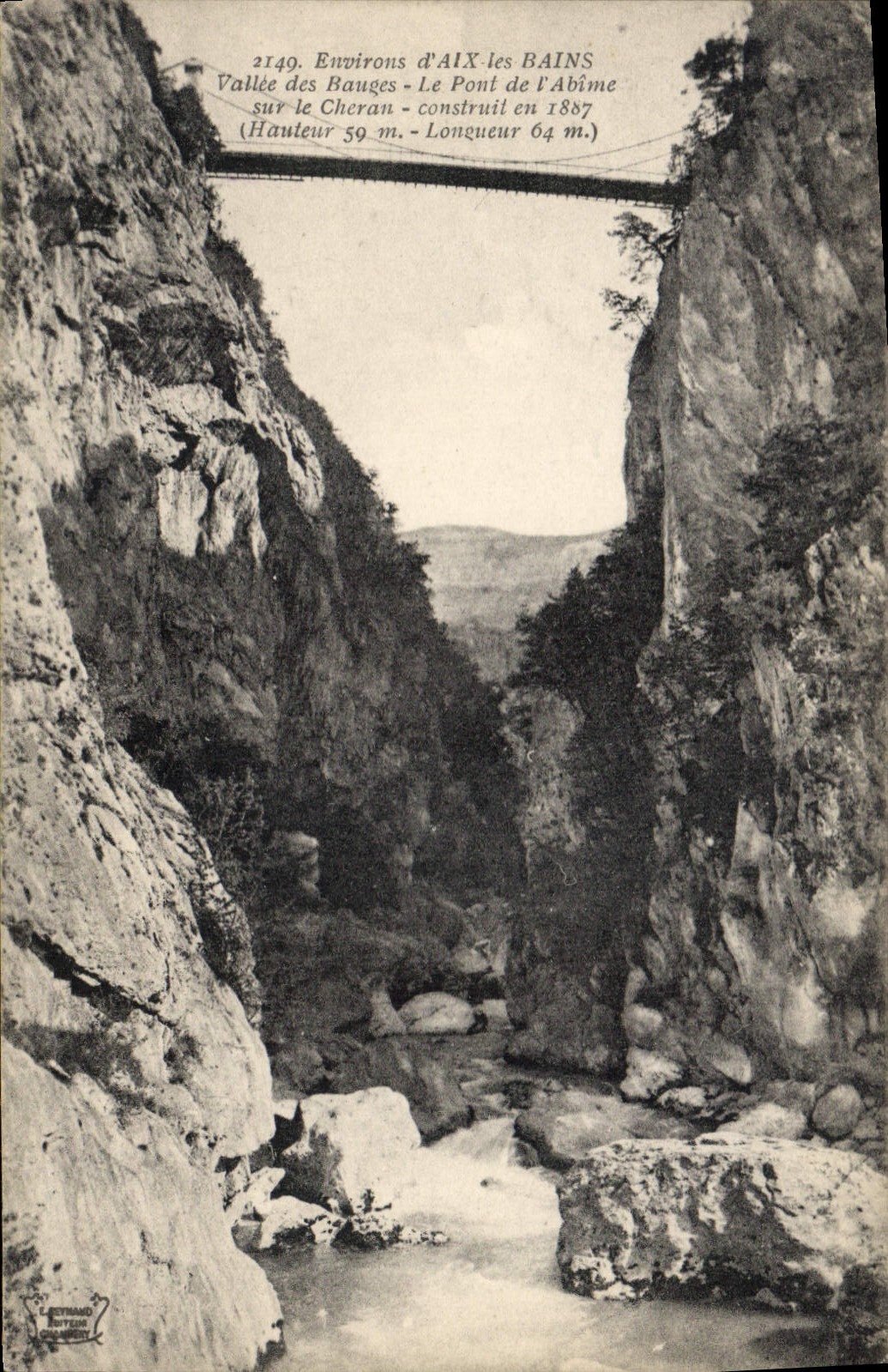 CPA Environs d'Aix les Bains Vallee des Bauges Le Pont de l'Abime sur le Cheran 