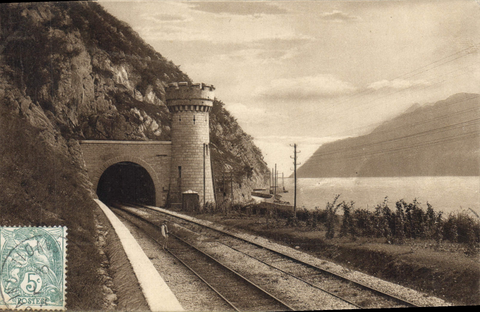 CPA Aix les Bains Lac du Bourget Rochers de Brison