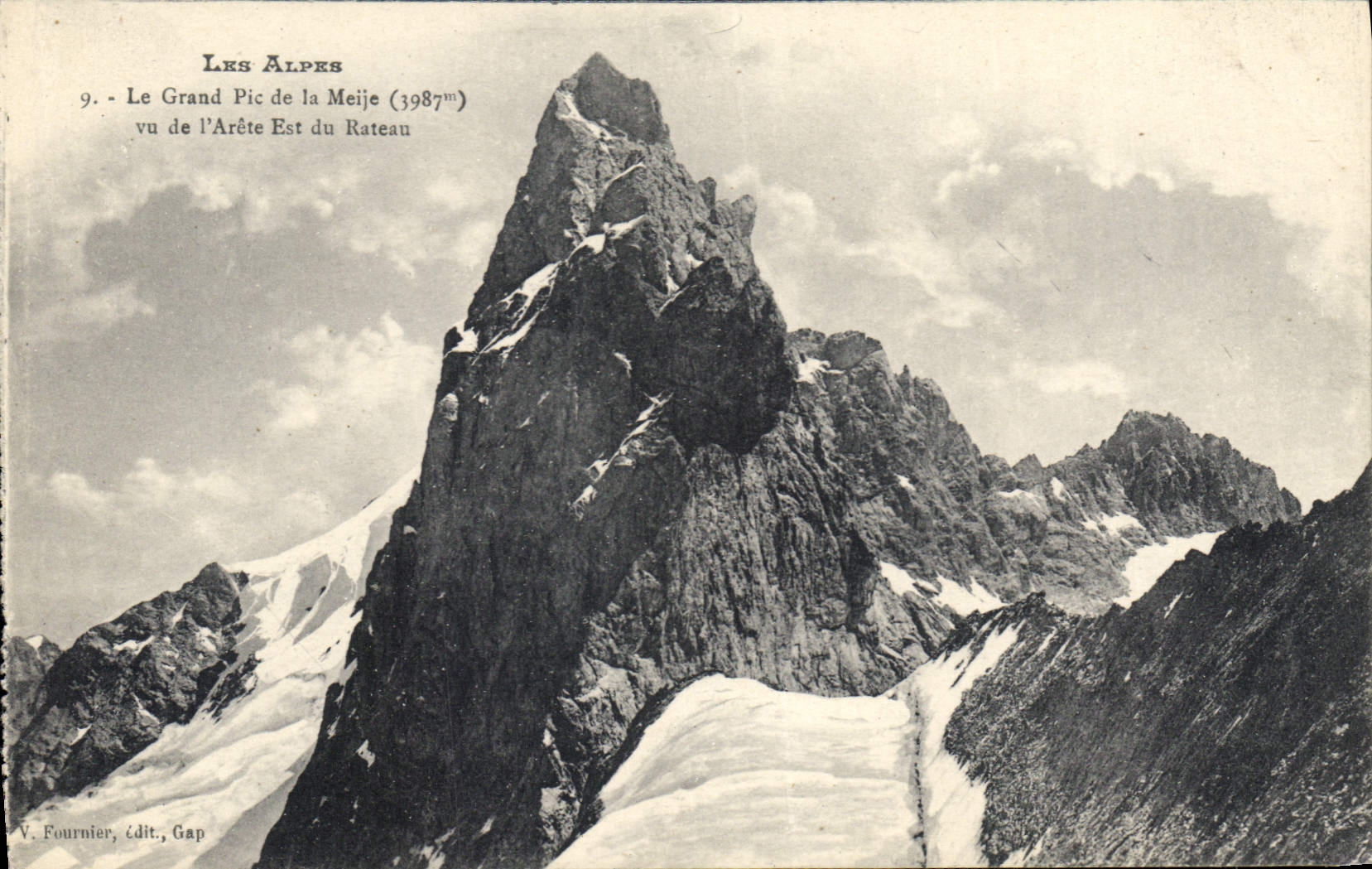 CPA Les Alpes Le Grand Pic de la Meije vu de l'Arete Est du Rateau 