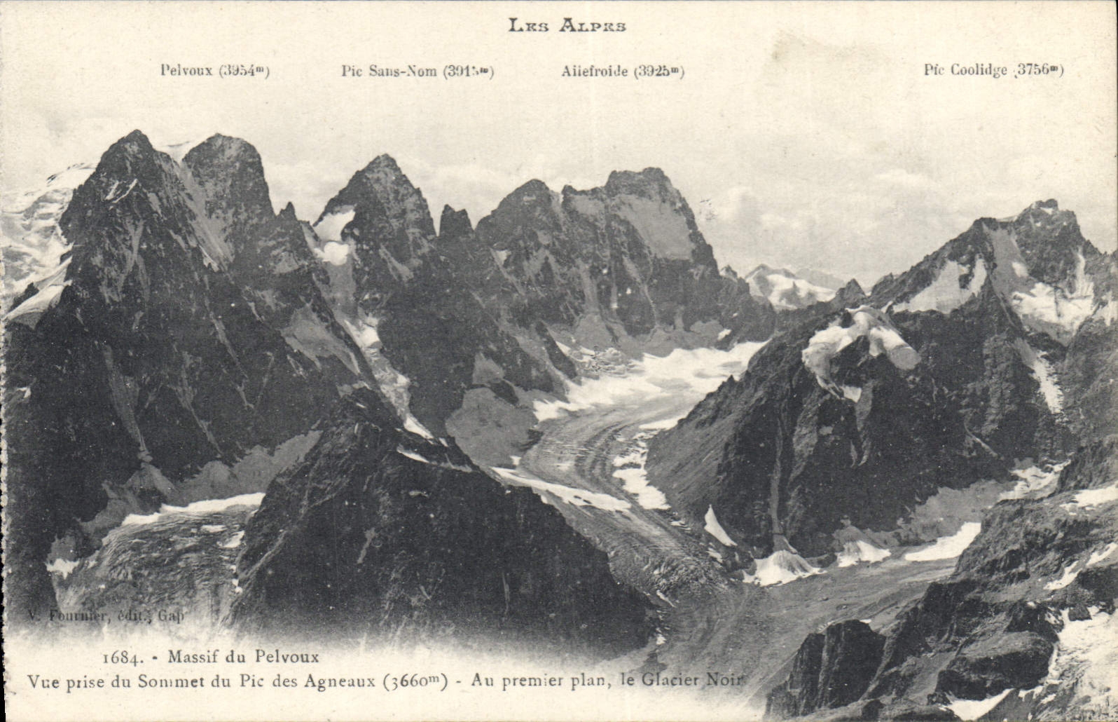 CPA Massif du Pelvoux Vue prise du Sommet du Pic des Agneaux 