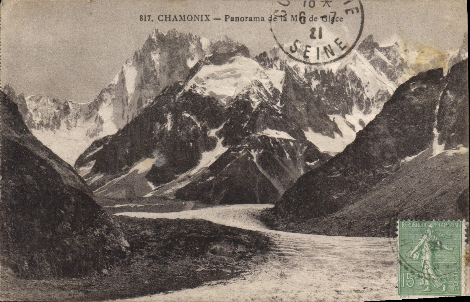 CPA Chamonix Panorama de la Mer de Glace 