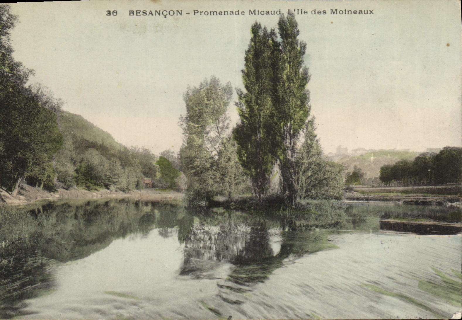 CPA Besancon Promenade Micaud L'lle des Moineaux