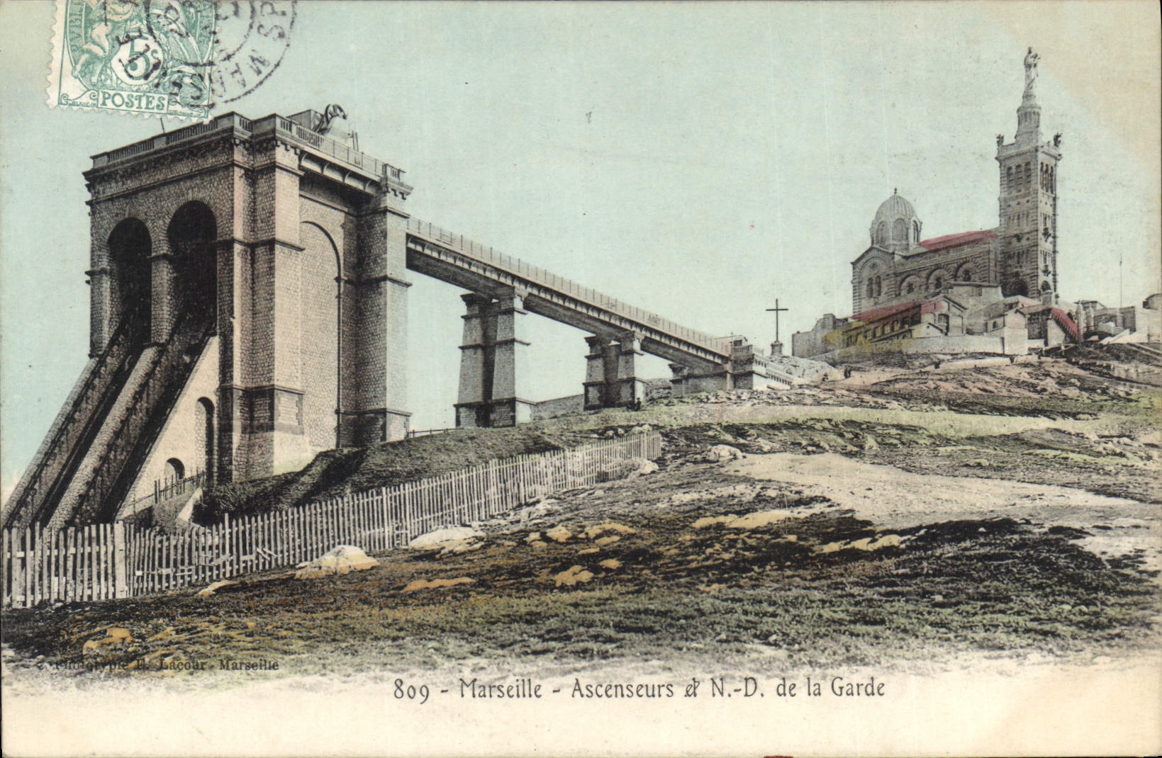 CPA Marseille Ascenseurs a ND de la Garde 
