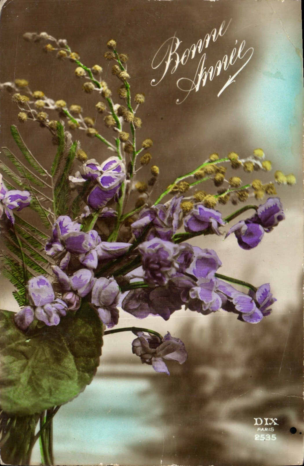 CPA Bonne Annee Fleurs