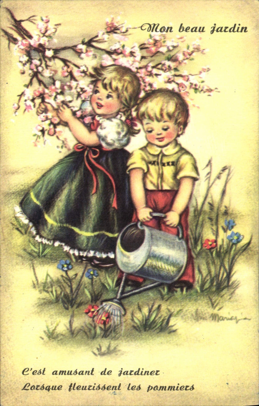 CPA Mon beau jardin Enfants