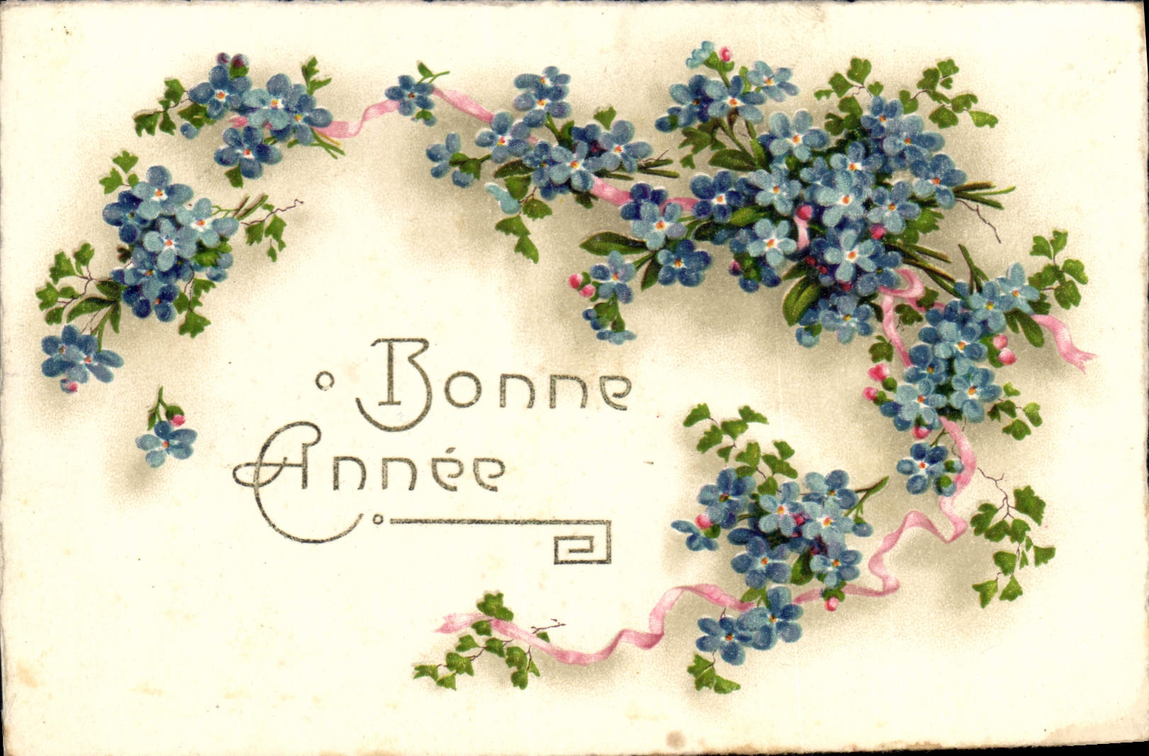 CPA Bonne Annee Fleurs