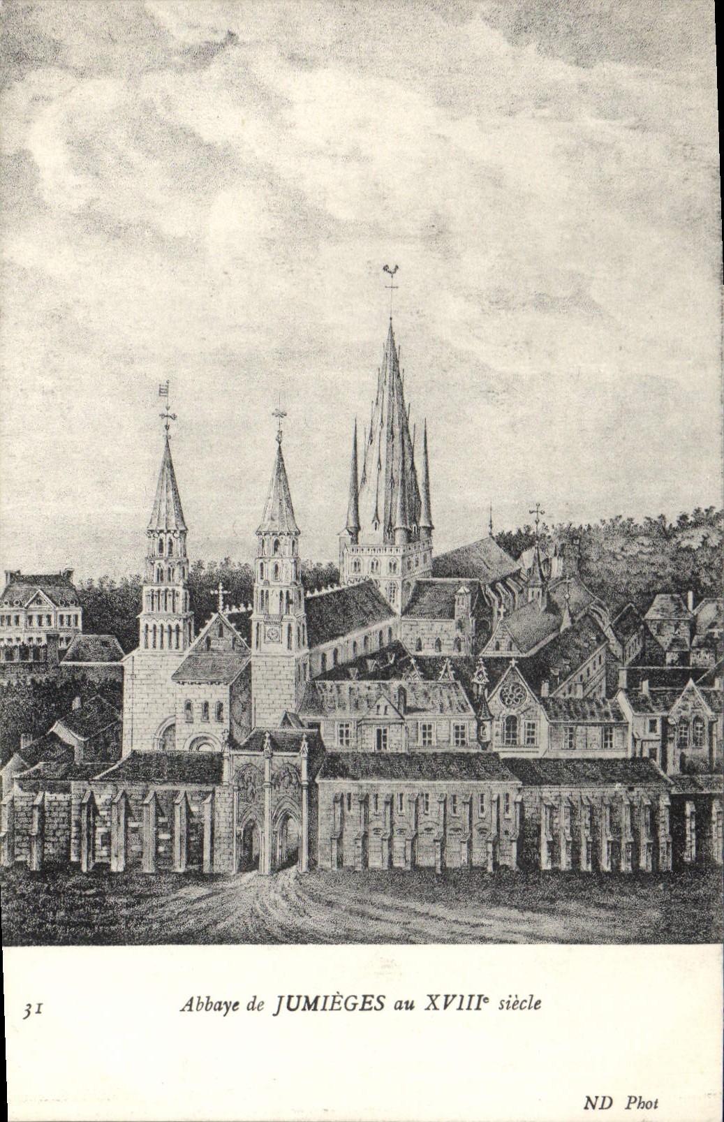 CPA Abbaye de Jumieges au XVIII siecle