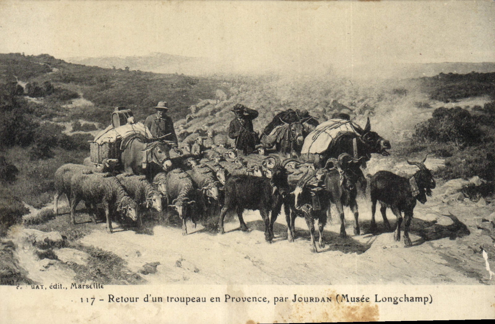 CPA Retour d'un troupeau en Provence par Jourdan Musee Longchamp 