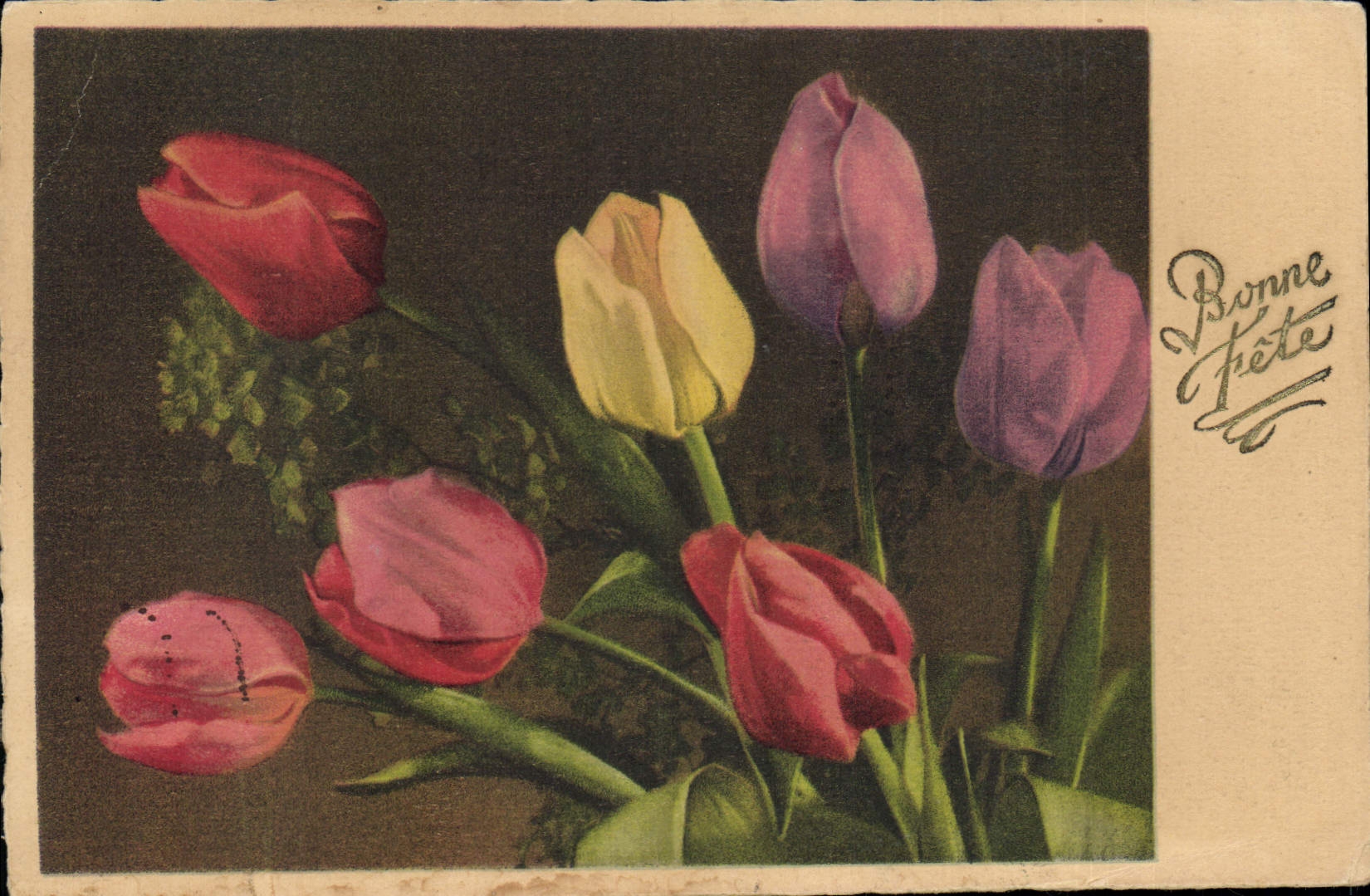 CPA Bonne Fete Fleurs