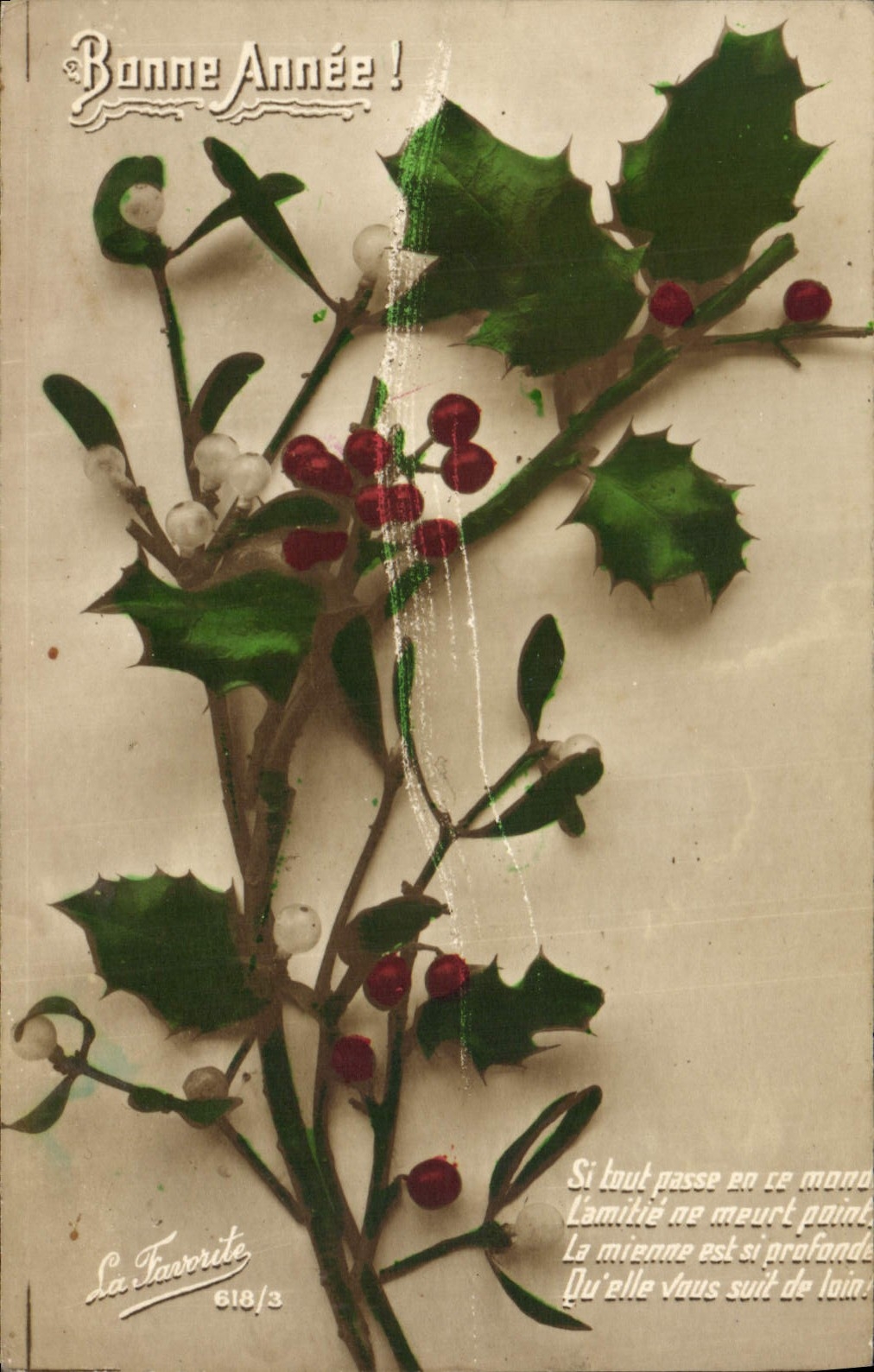 CPA Bonne Annee Fleurs