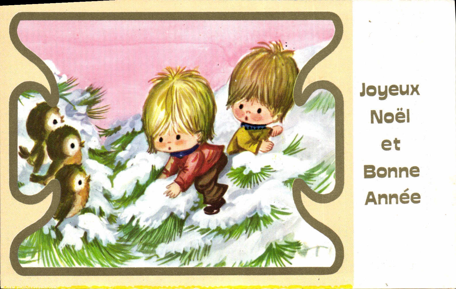 CPA Joyeux Noel et Bonne Annee Enfants