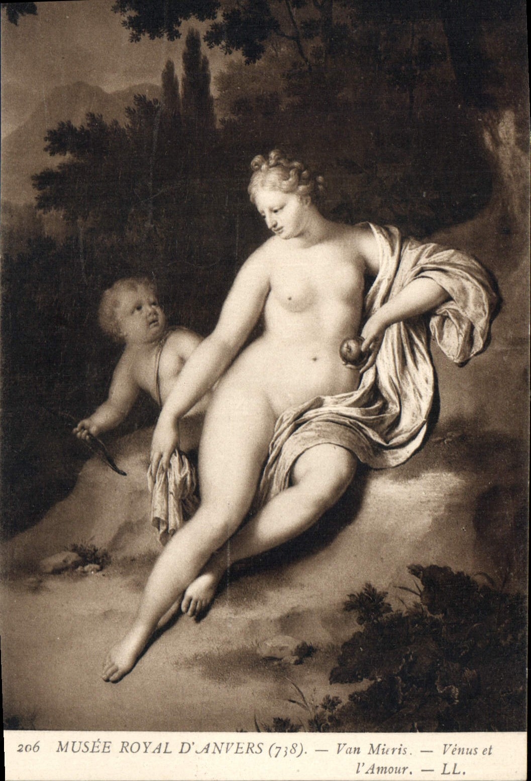 CPA Musee Royal d'Anvers Van Muris Venus et l'amour