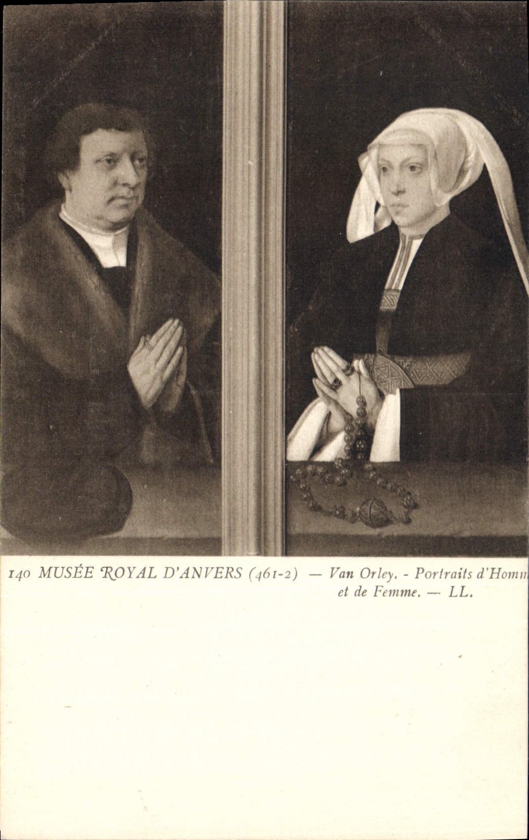 CPA Musee Royal d'Anvers Van Orley Portraits d'Homme et de Femme 