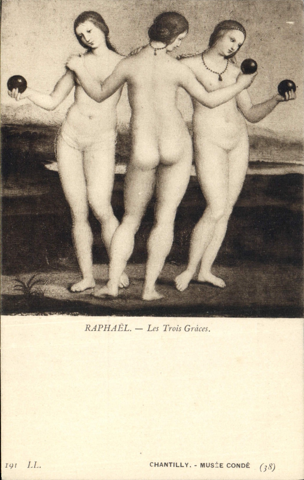CPA Raphael Les Trois Graces Chantilly Musee Conde 