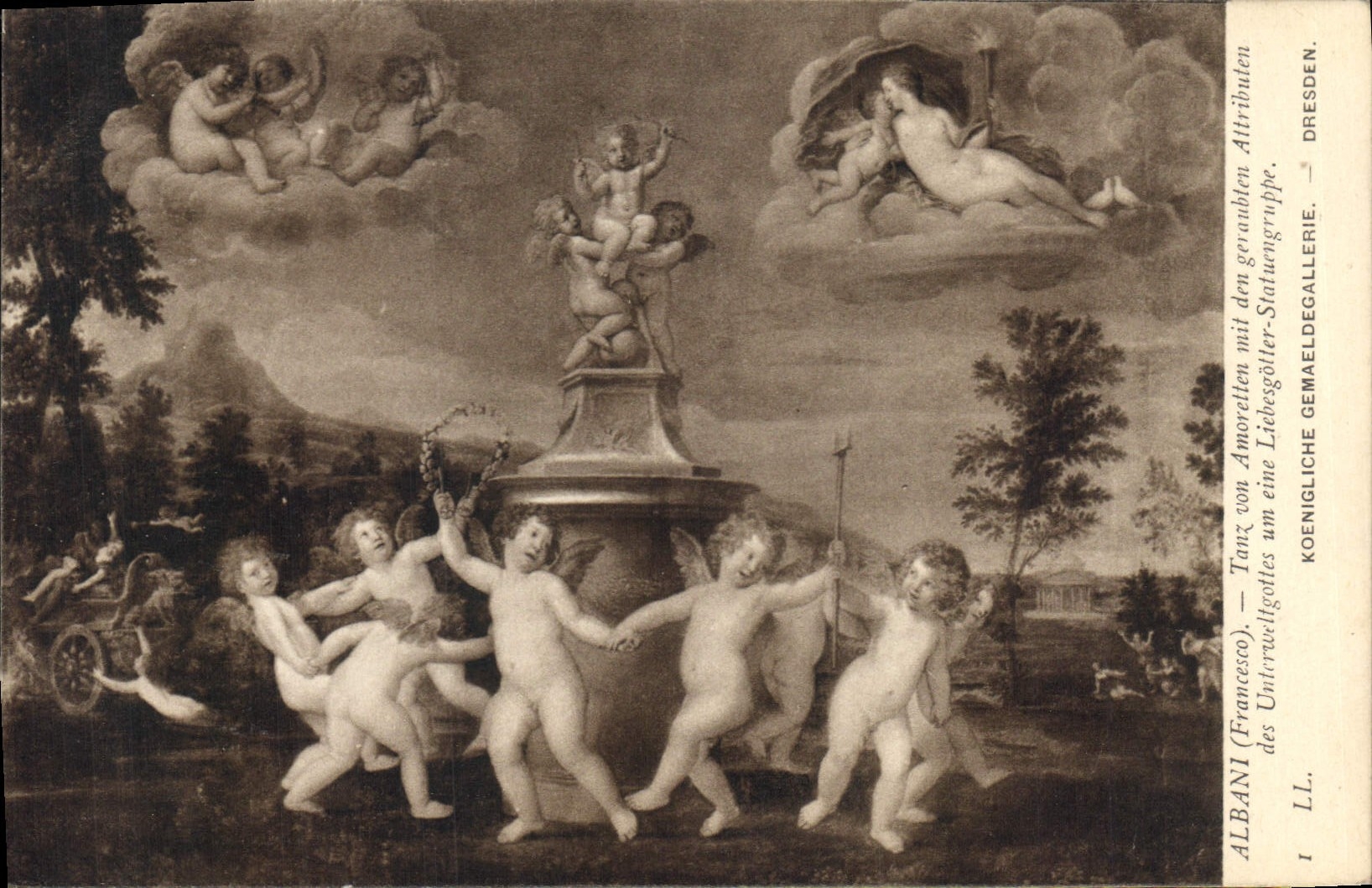 CPA Albani Francesco Tauz von Amoretten mit deu Attributeu 