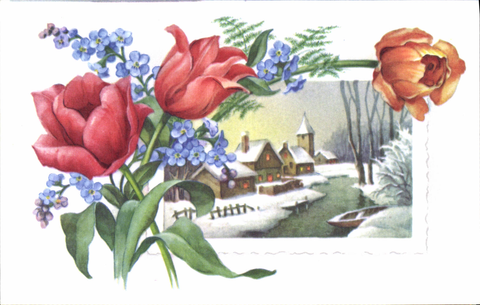 CPA Fantaisie Fleurs