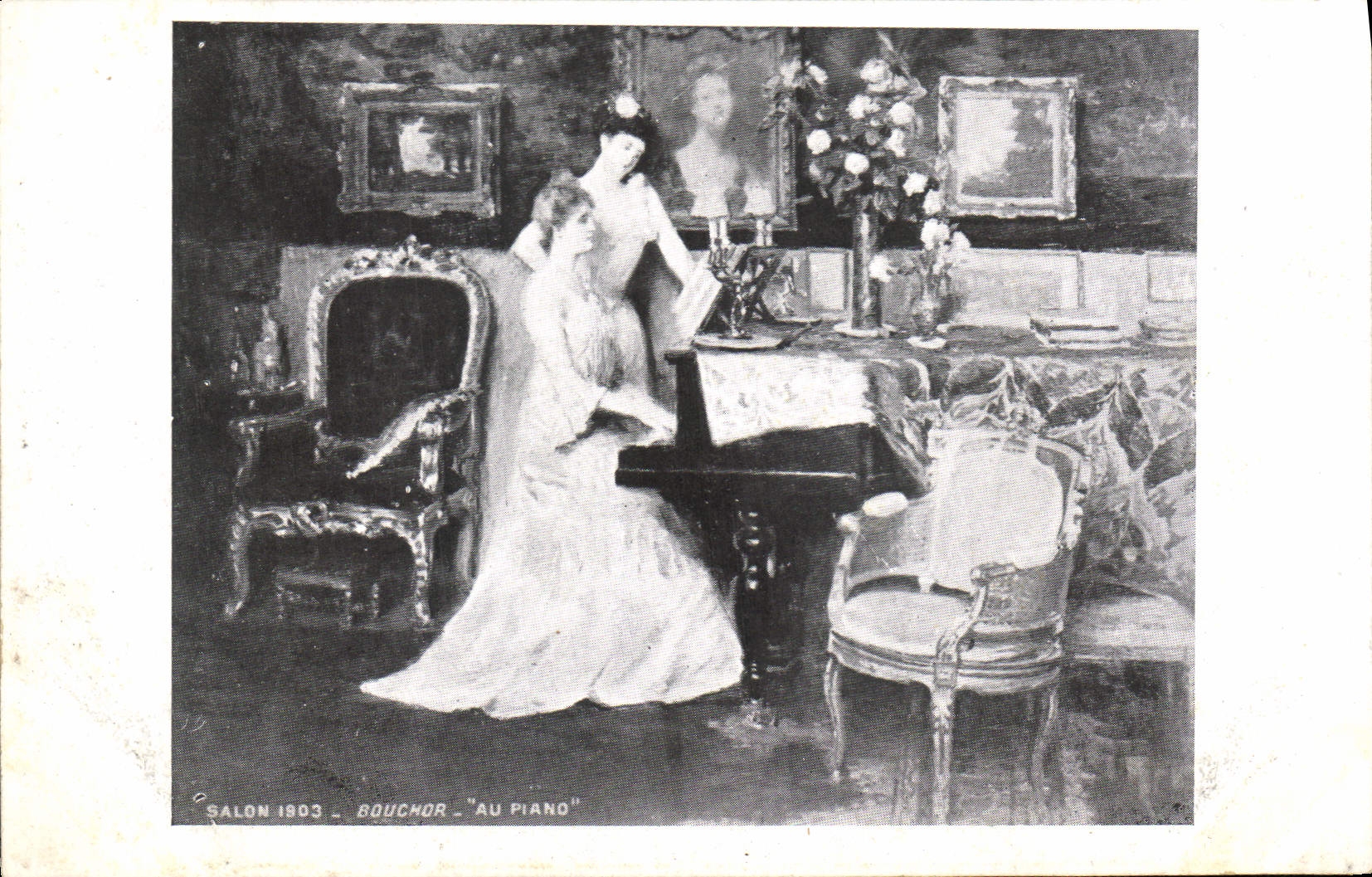 CPA Salon Bouchor Au Piano 