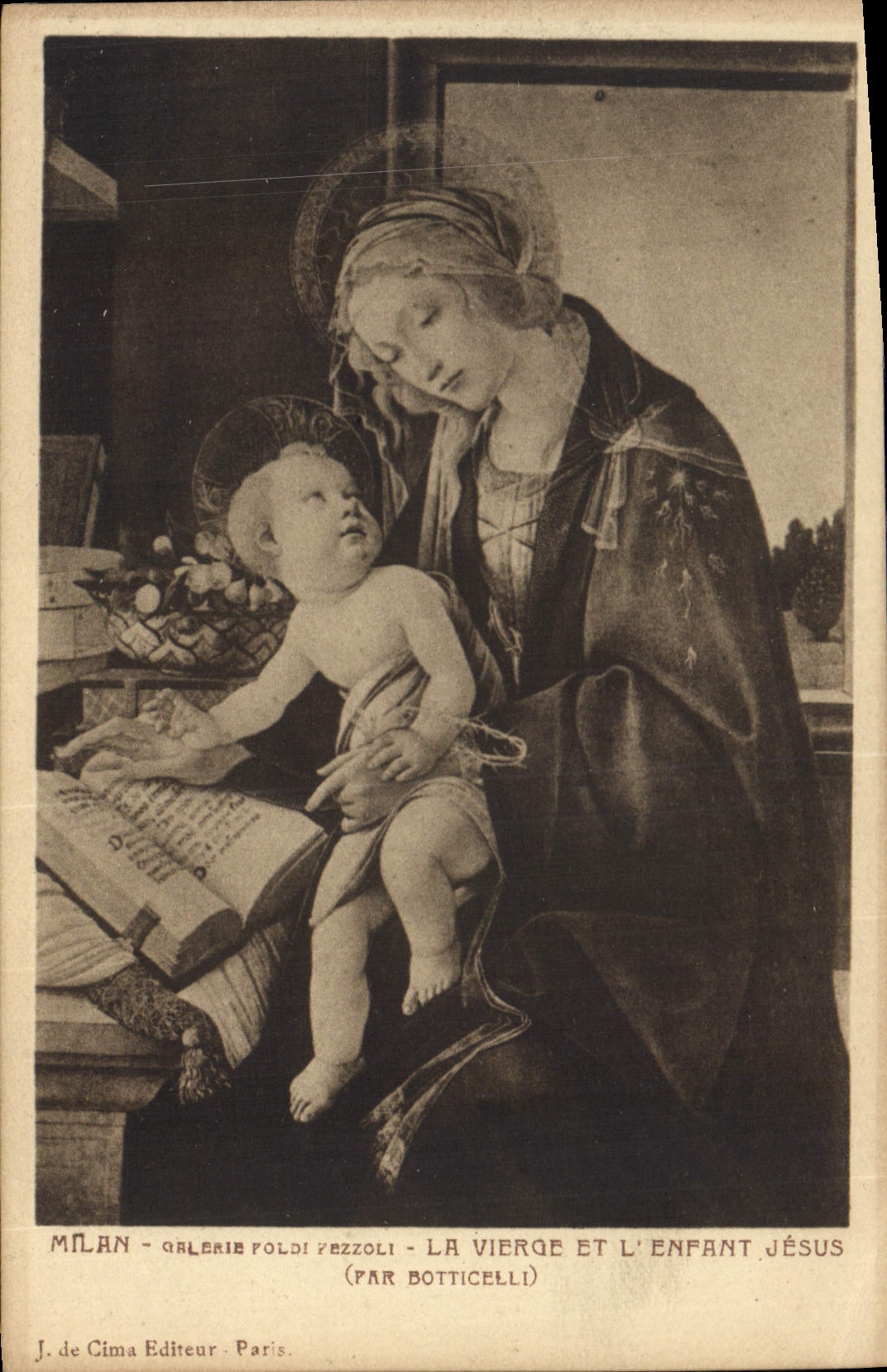 CPA Milan La Vierge et l'Enfant Jesus Par Botticelli 