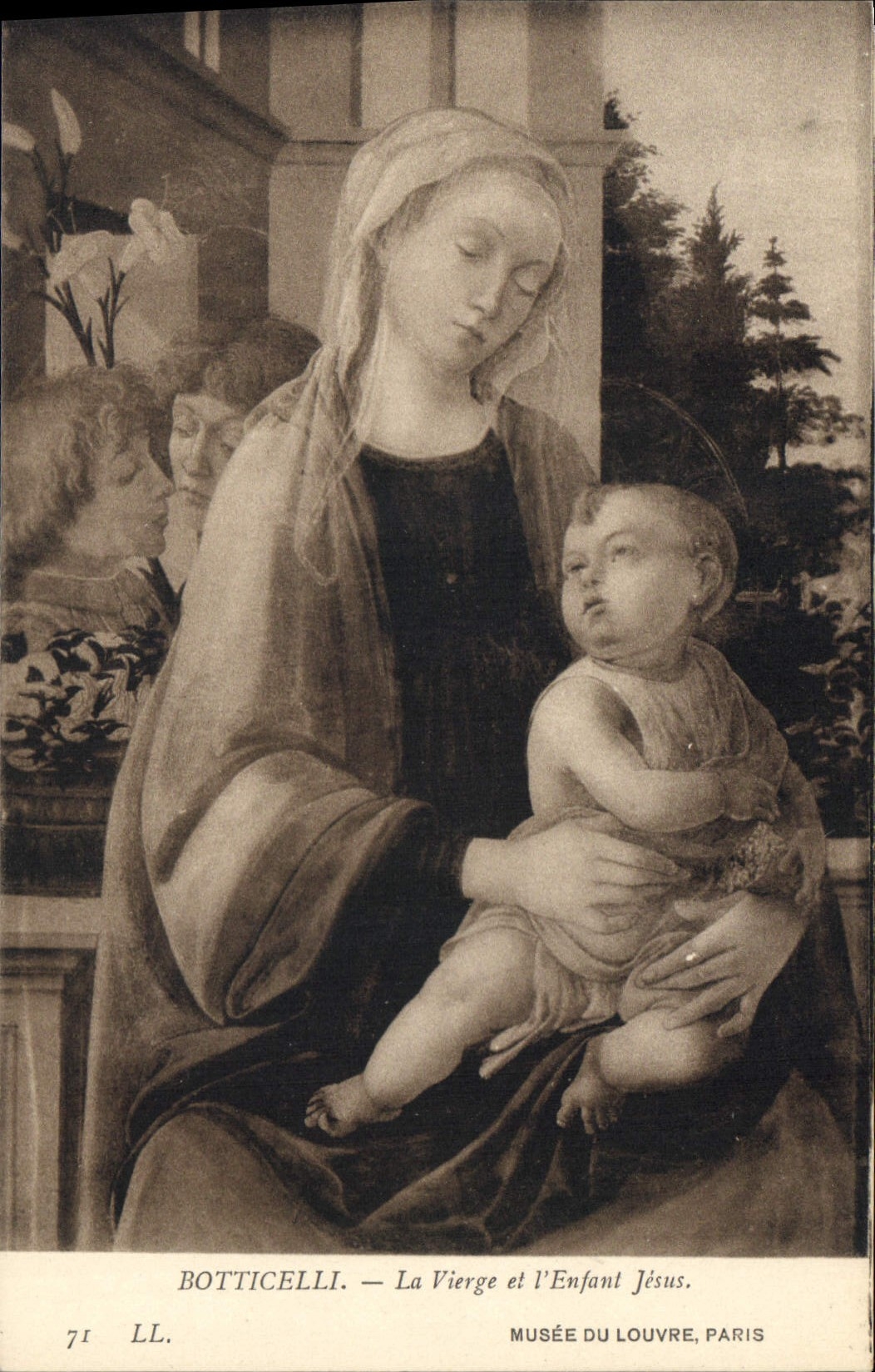 CPA Botticelli La Vierge et l'Enfant Jesus 