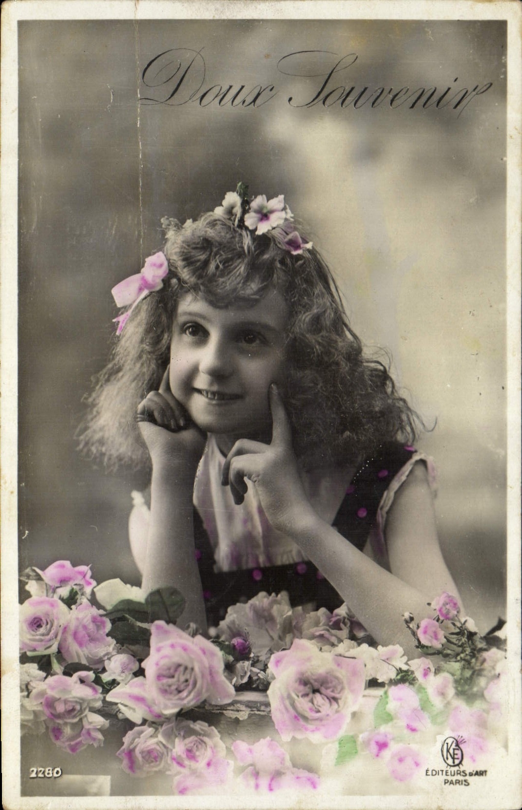 CPA Deux Souvenir Enfant