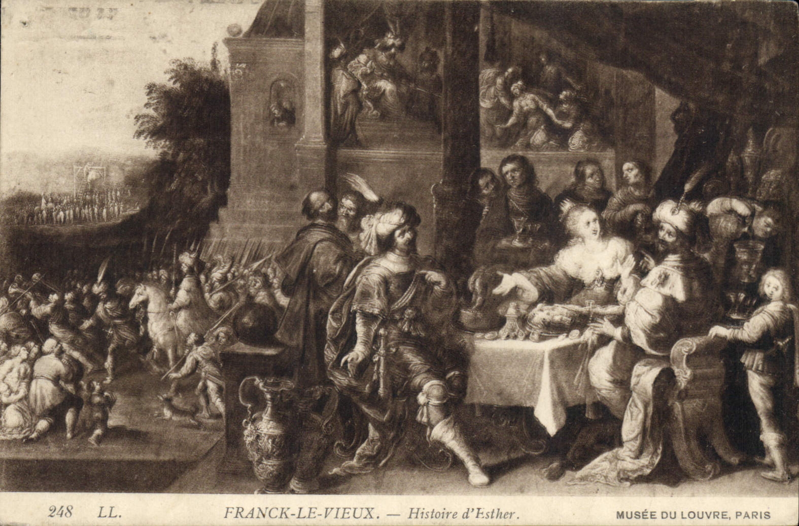 CPA Frank le Vieux Histoire d'Esther Musee du Louvre Paris 