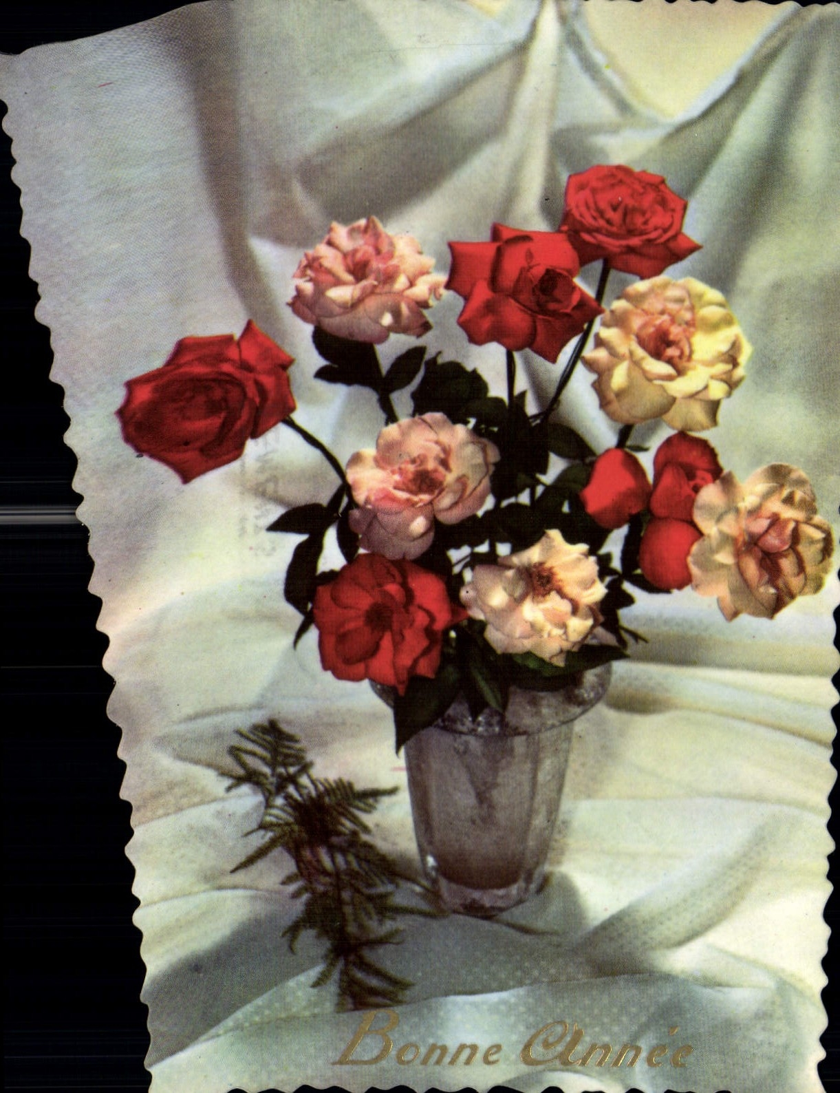 CPA Bonne Annee Fleurs