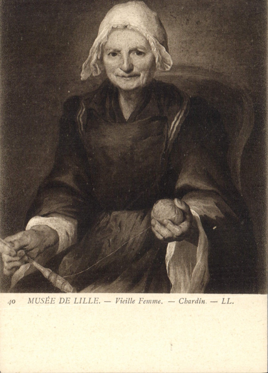 CPA Musee de Lille Vieille Femme Chardin 