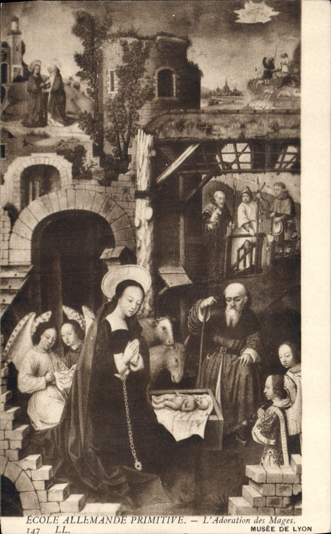CPA Ecole Allemande Primitive l'Adoration des Mages Musee de Lyon 