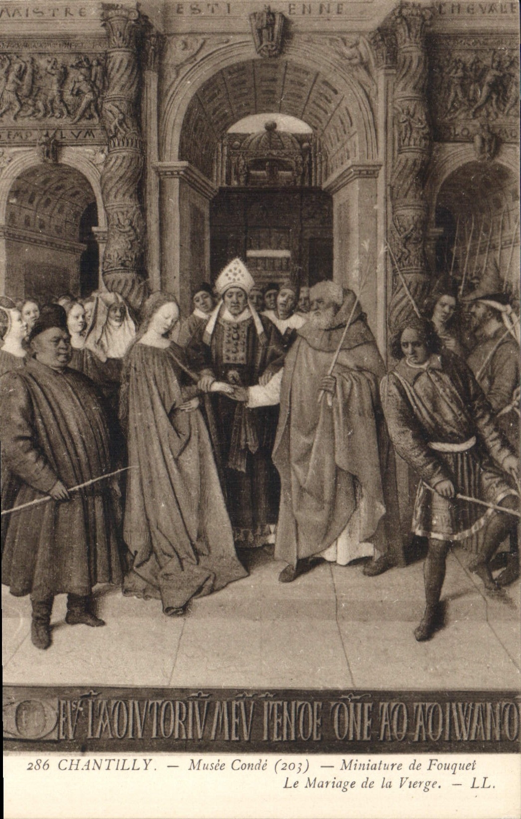 CPA Chantilly Musee Conde Miniature de Fouquet Le Miriage de la Vierge 