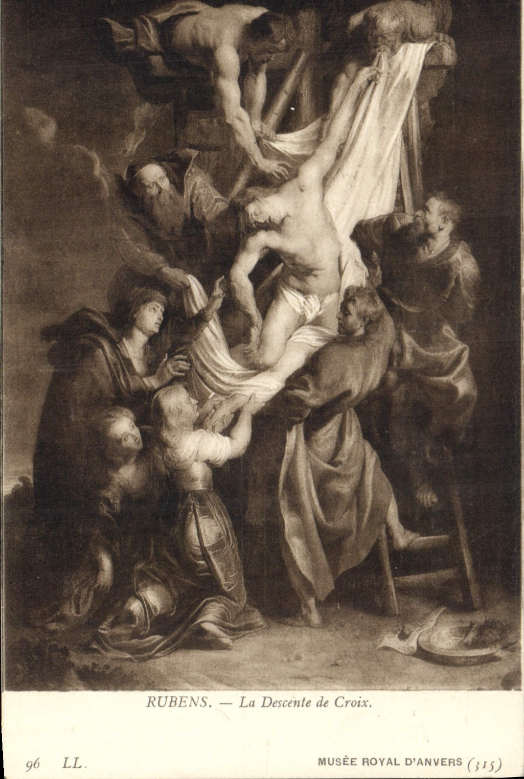 CPA Musee Royal d'Anvers Rubens La Descente de Croix 