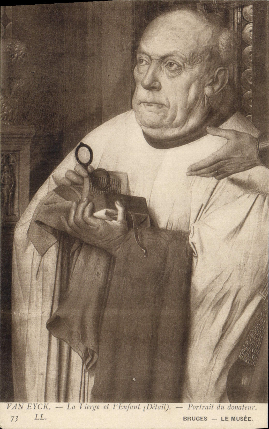 CPA Van Eyck La Vierge et l'Enfant Detail Portail du Donateur Bruges Le Musee 
