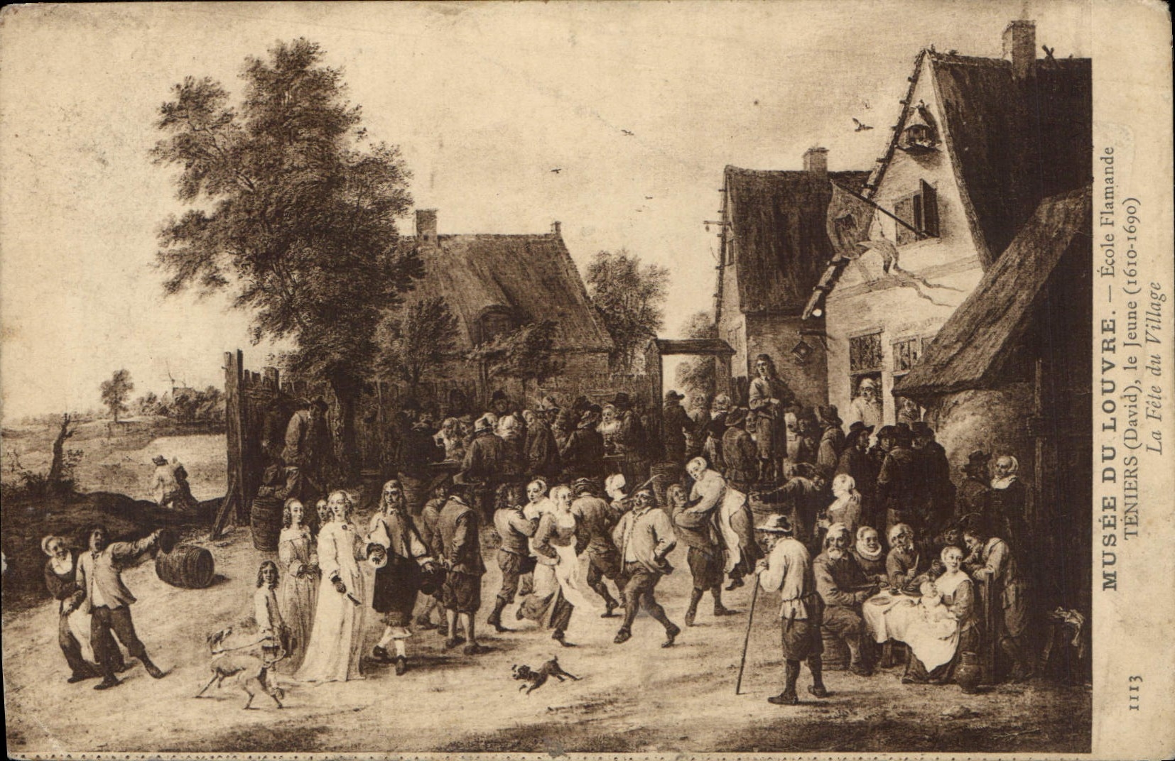 CPA Musee du Louvre Paris Teniers Le jeune La fete au village