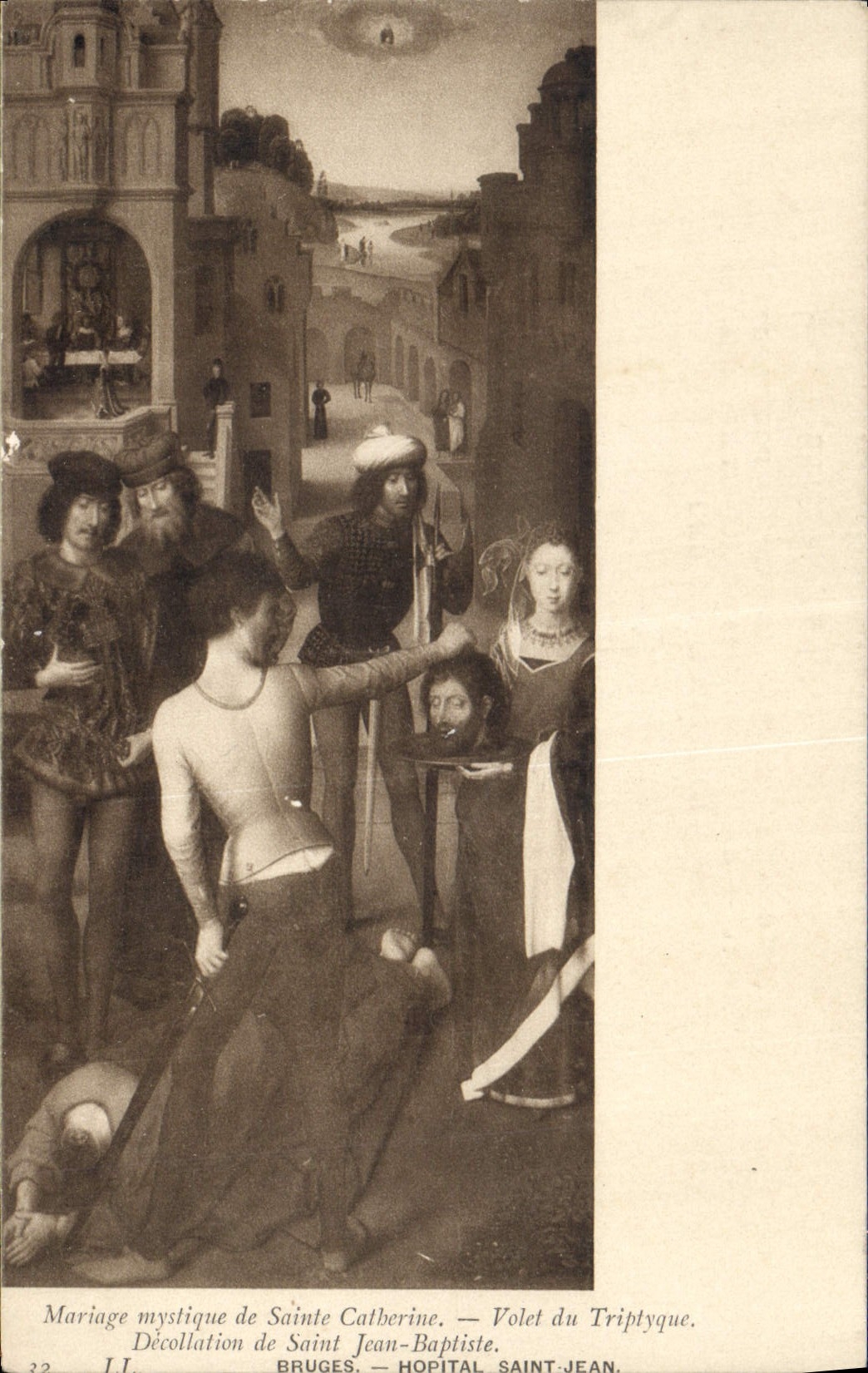 CPA Bourges Hopital Saint Jean Mariage mystigue de Sainte Catherine Volet du Triptygue 