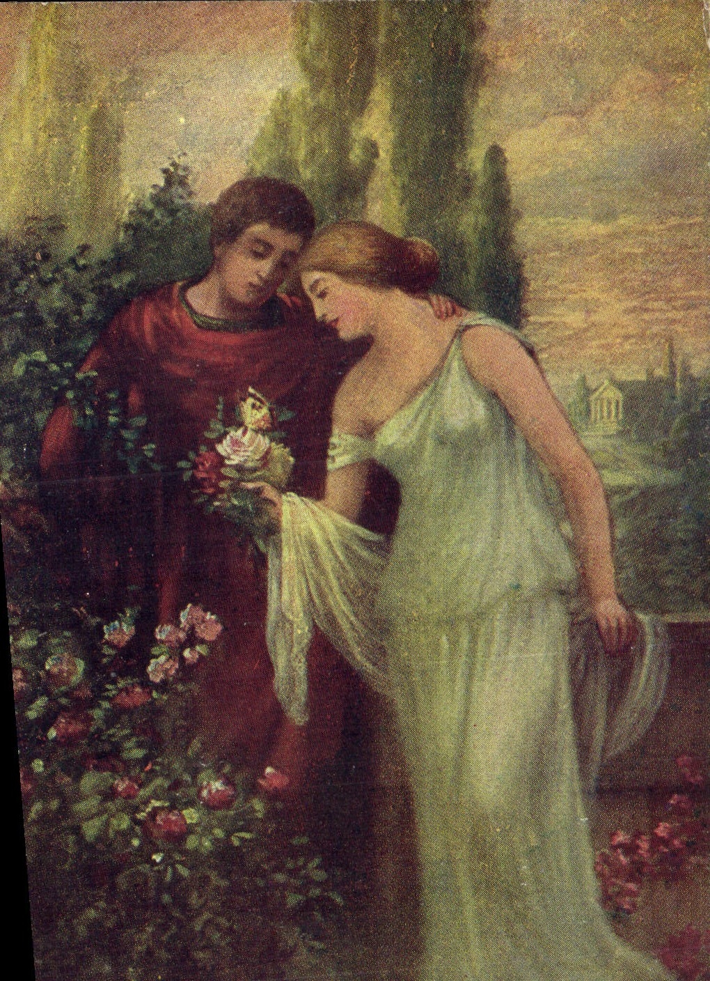 CPA Im Rosengarten Rozsa kertiben V zahrade W ogrodzie Ou jardin des roses 