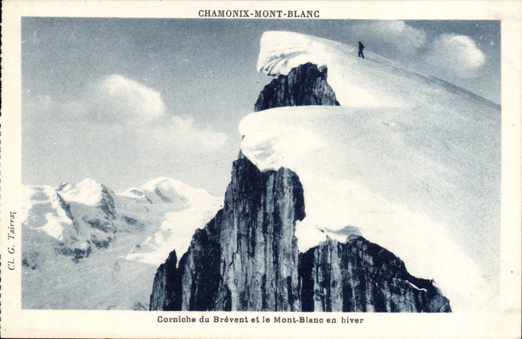 CPA Chamonix Mont Blanc Corniche du Brevent et le Mont Blanc en hiver 