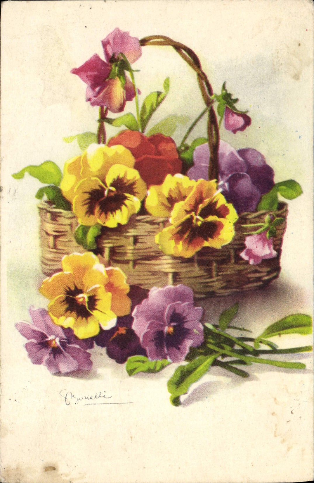 CPA Fantaisie Fleurs