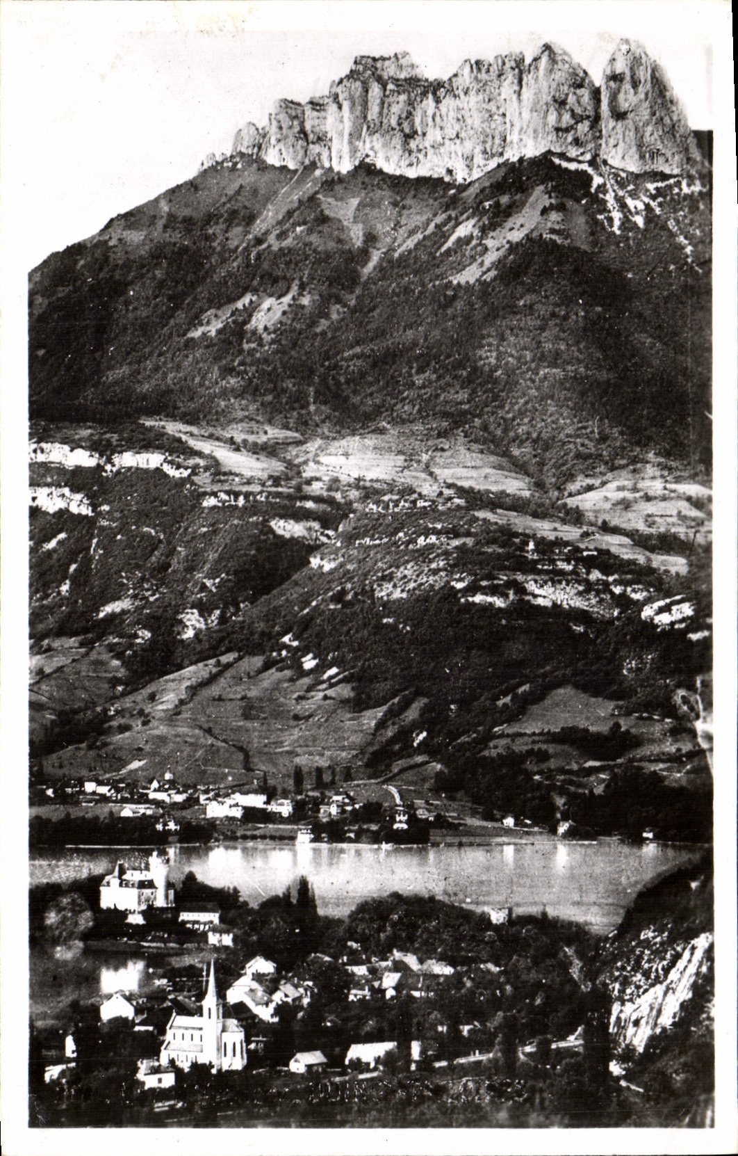 CPA Lac d'Annecy Duingt Talloires et les Dents de Lanfont 