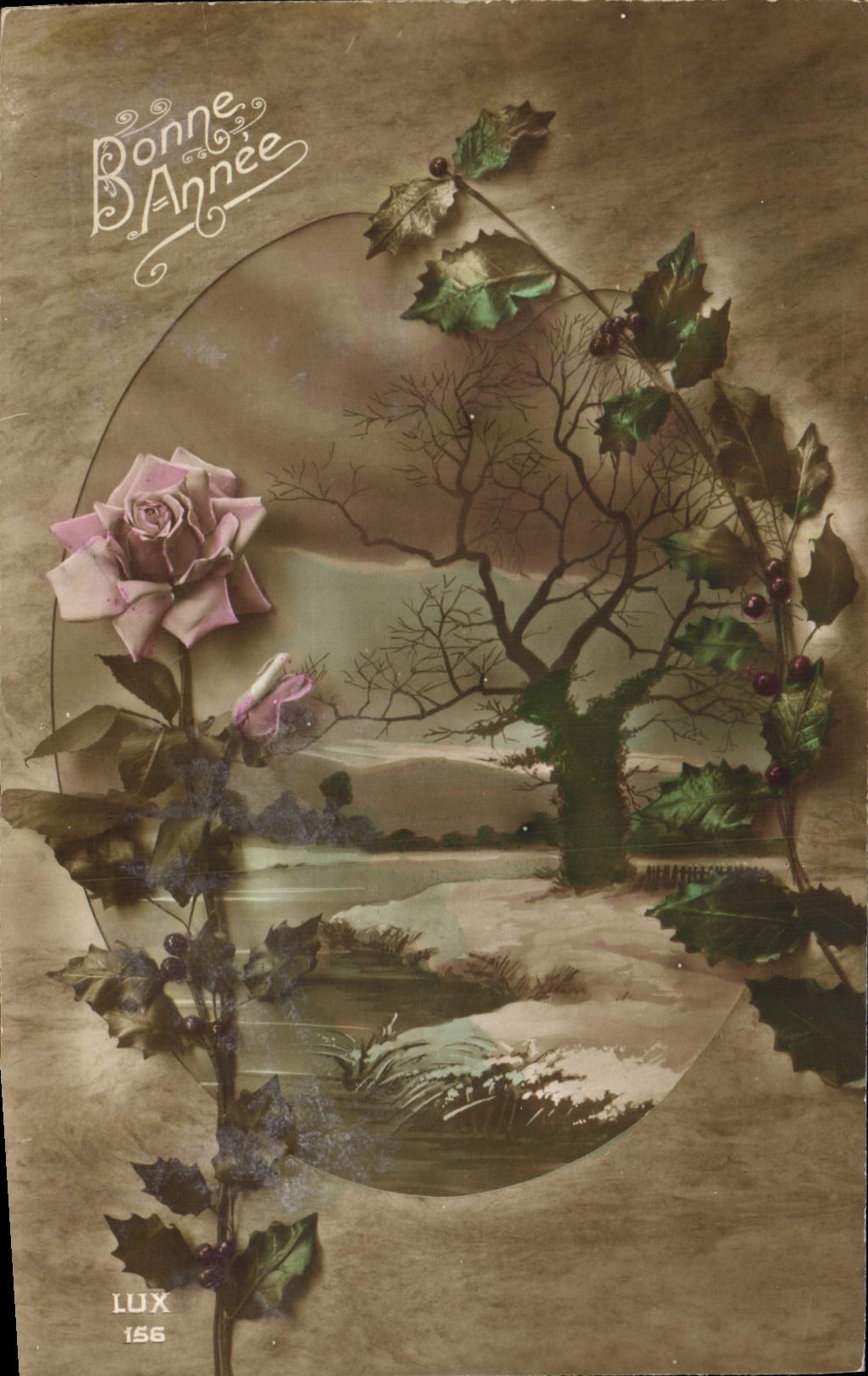 CPA Bonne Annee Fleurs
