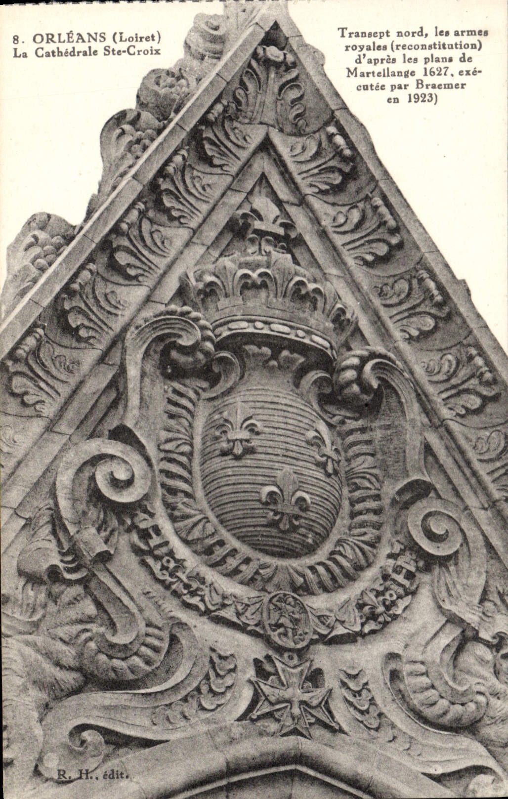 CPA Orleans Loiret la Cathedrale Ste Croix Transept nord les armes royales reconstitution d'apres le