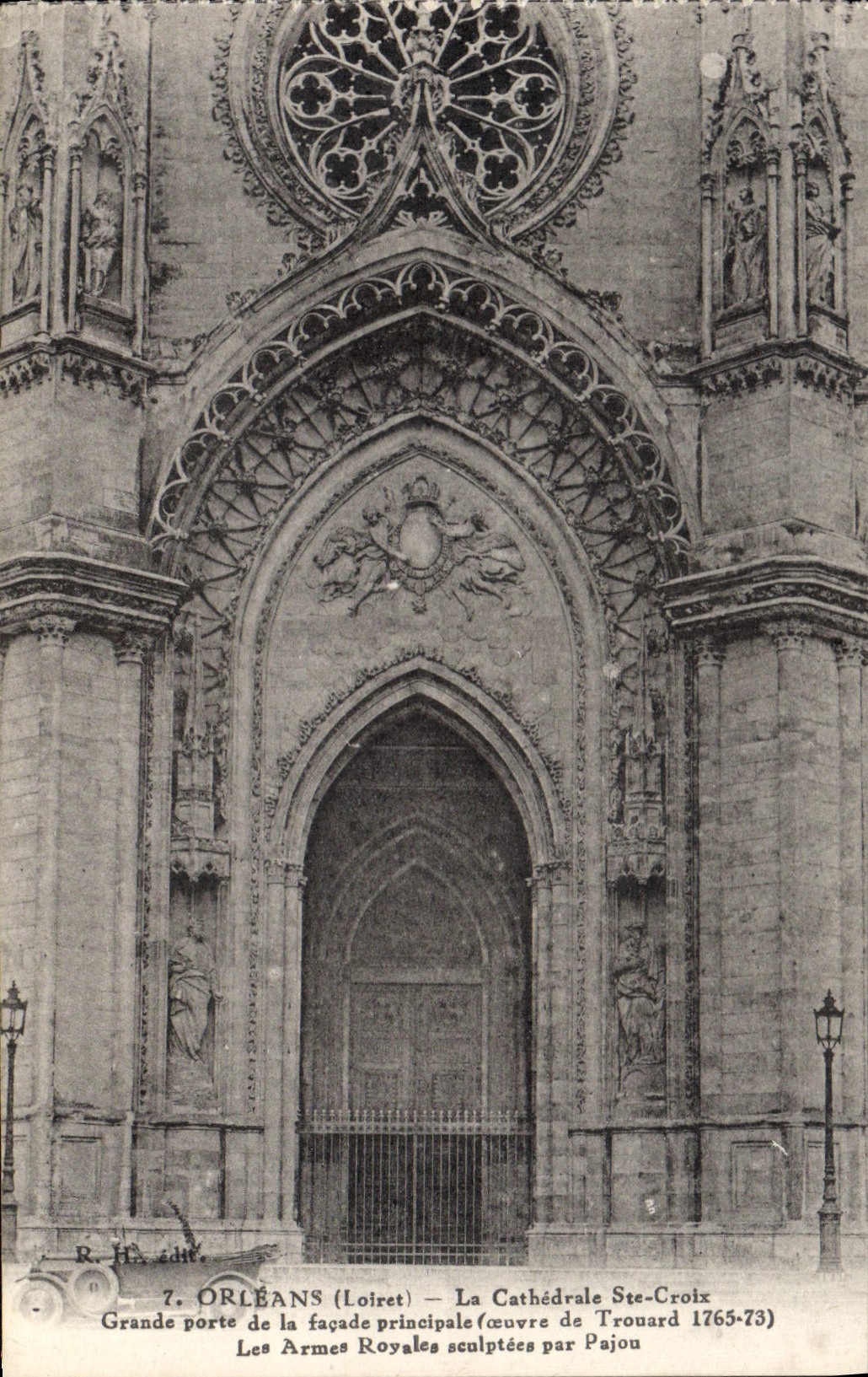 CPA Orleans Loiret la Cathedrale Ste Croix Grande Porte de la facade principale coeuvre de Trouard 1