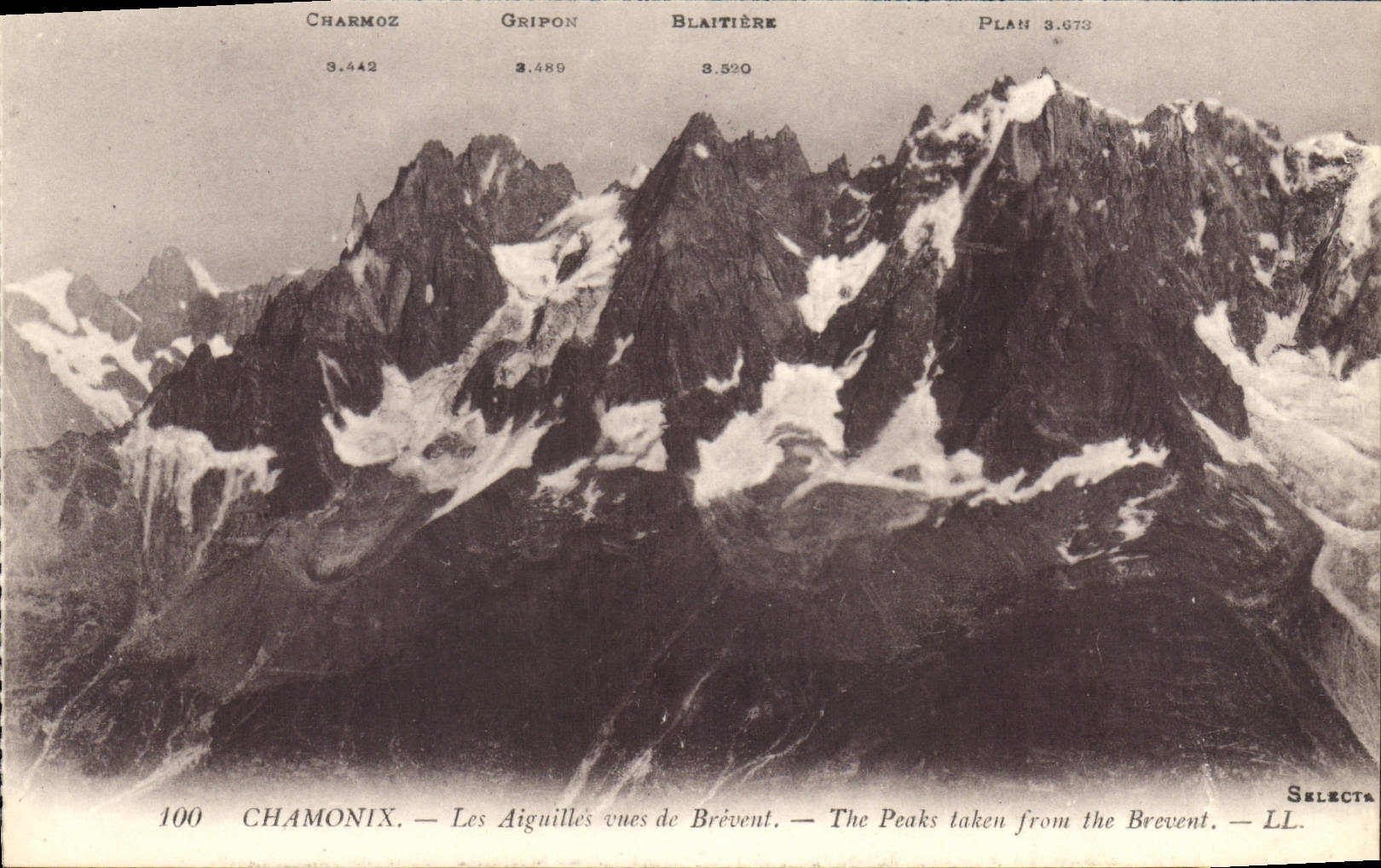 CPA Chamonix les Aiguilles vues de Brevent