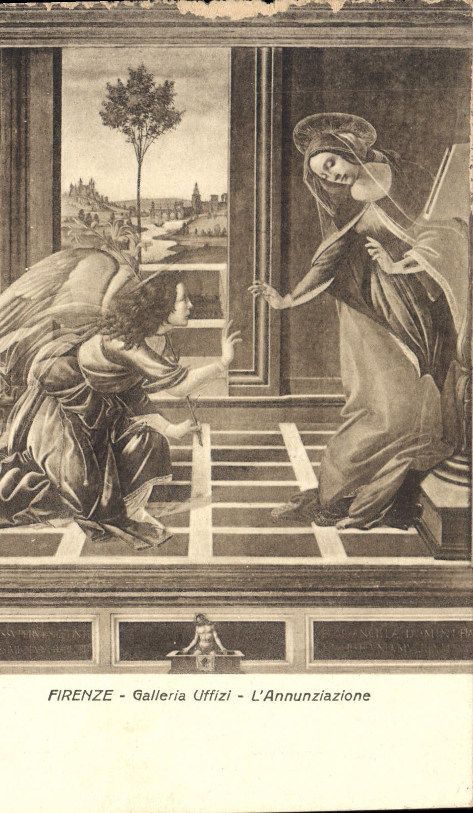 CPA Firenze Galleria Uffizi l'Annunziazione