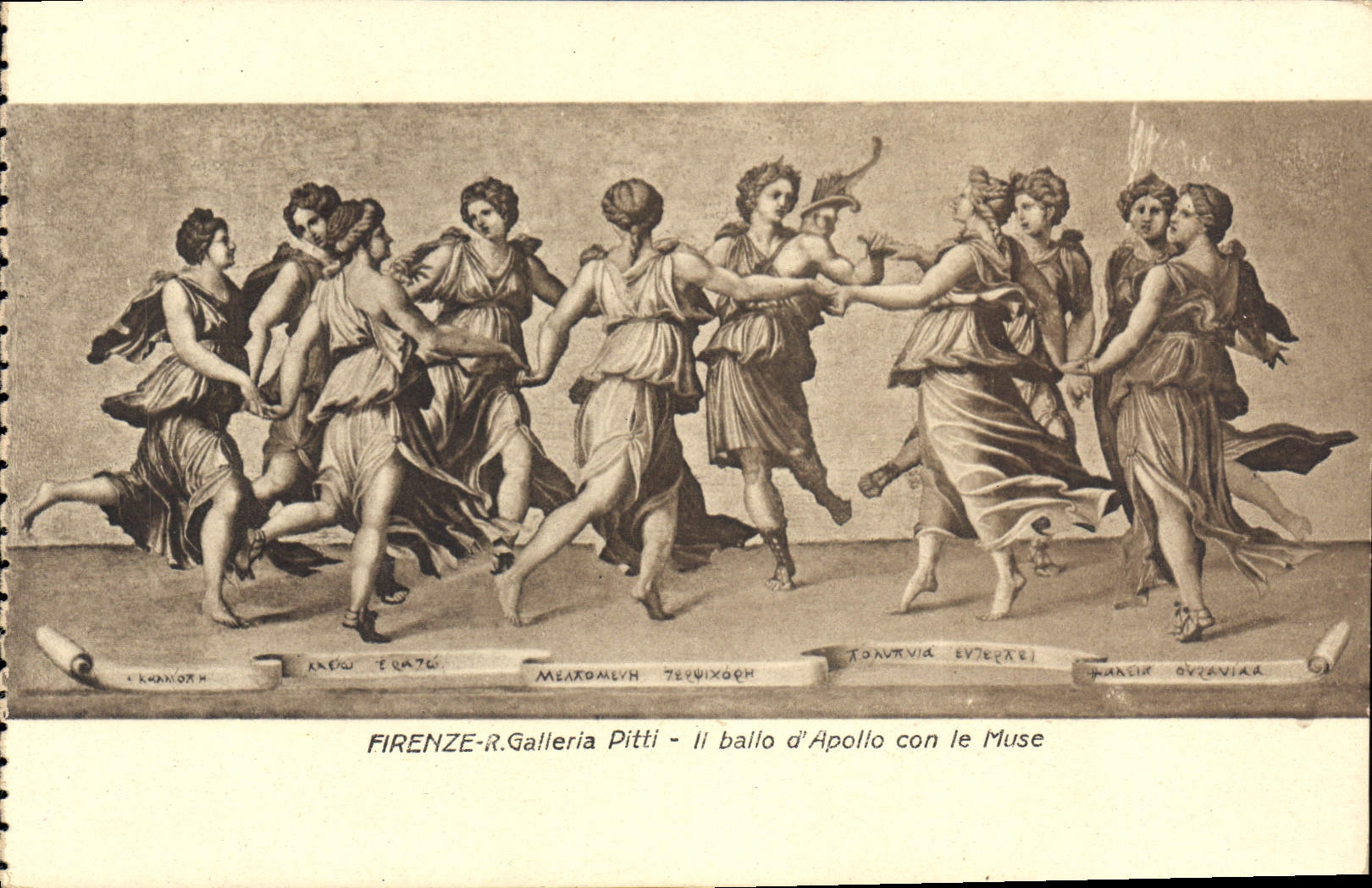 CPA Firenze R Galleria Pitti Il Ballo d'Apollo con le Muse