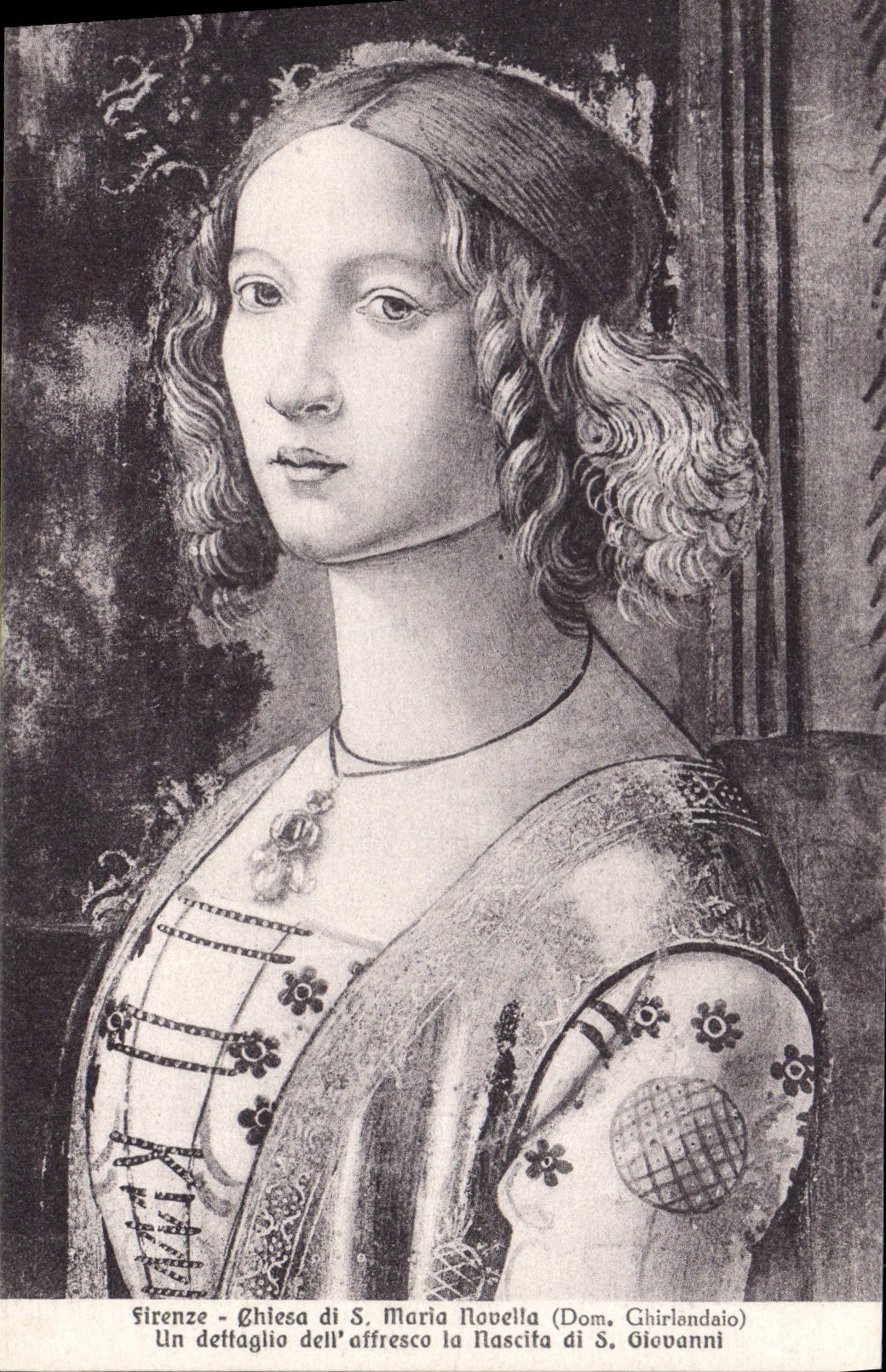 CPA Firenze Chiesa di S Maria Novella Dom Chirlandaio un detfaglio dell affresco la nascita di S Gio