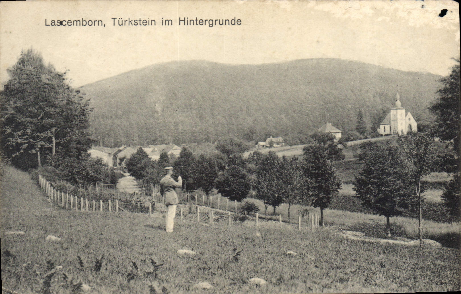 CPA Lascemborn Turkstein Im Hintergrunde