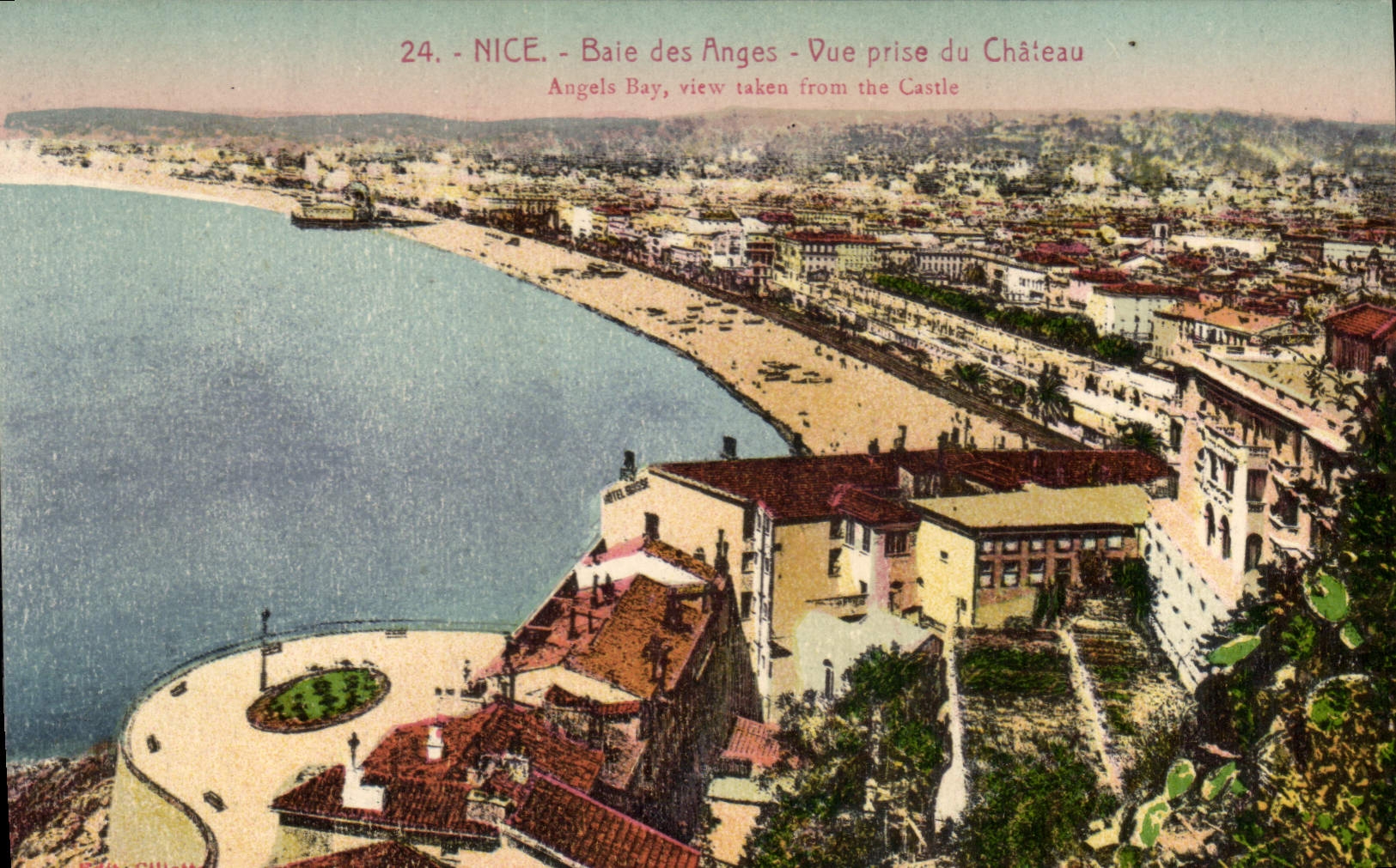 CPA Nice Baie des Anges vue prise du chateau 