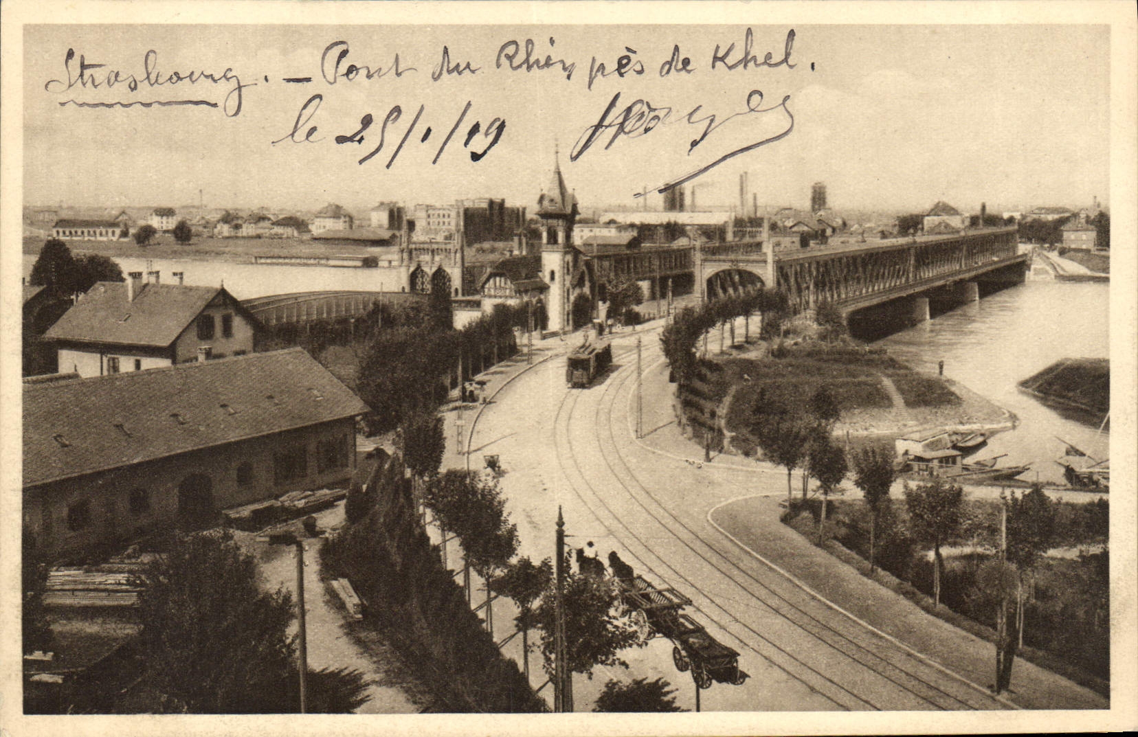 CPA Strasbourg Pont du Rhin pres Kehl 